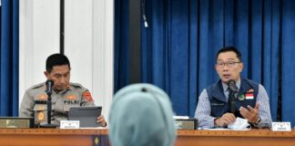 ubernur Jabar Ridwan Kamil saat menghadiri rapat koordinasi persiapan mudik lebaran 2022 bersama Forkopimda di Gedung Sate, Kota Bandung / Humas Jabar